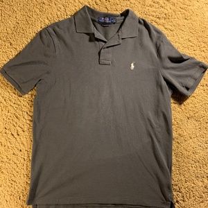 Gray Mesh Polo Shirt- Classic Fit